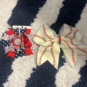 Baseball hair bow lot